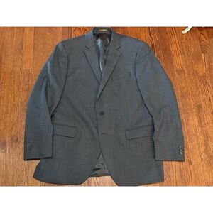 Peter Millar Blue Plaid Men's Wool Blazer Jacket Size US 44 Tall long